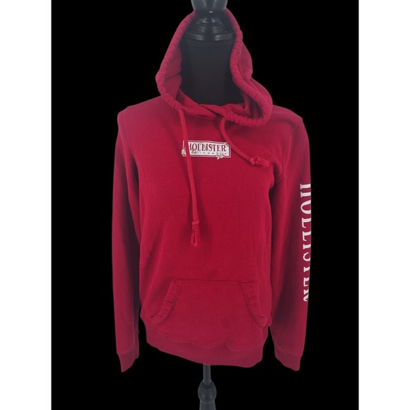 Hollister Hoodie Red Women's Sweatshirt Small - Picture 1 of 1